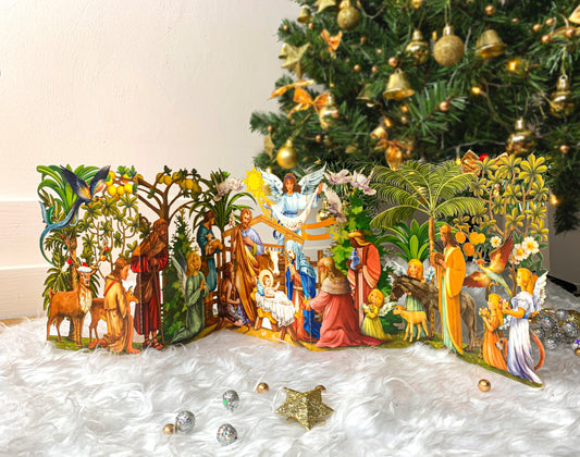3D Christmas card, Zigzag Pop up Jesus Christ Card, 3D Pop Up Christmas Card, Premium Pop Up Card, Nativity of Jesus